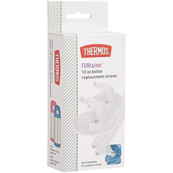 Thermos Replacement Straws for 12 Ounce Funtainer Bottle, Clear