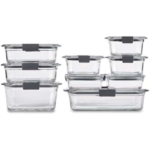 Rubbermaid Brilliance Glass Food Storage Containers, Assorted Sizes